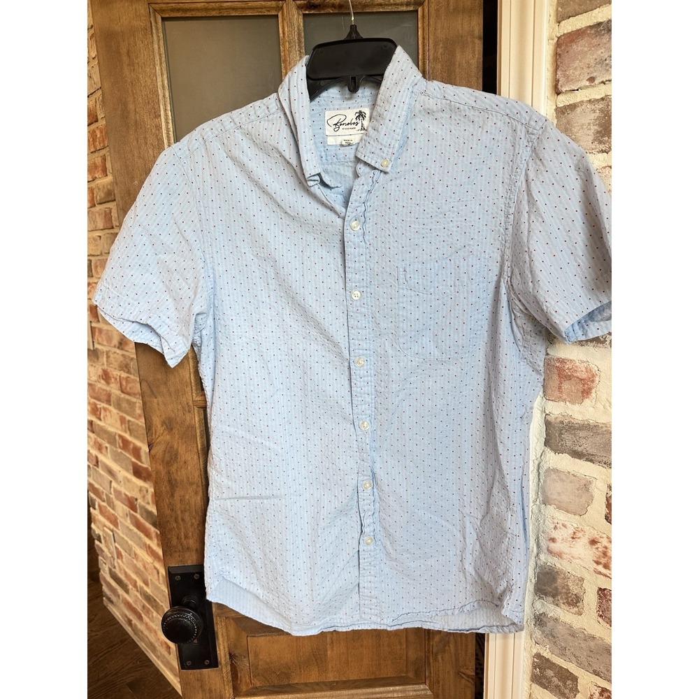 Bonobos Shirt Mens Med Blue Slim Fit Polka Dots